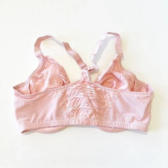 Glamorise Pale Pink Front Clasp Underwire Bra Women’s Size 40F Racerback Curvy - Picture 2 of 9